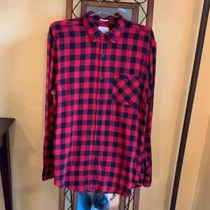 American Eagle Outfitters Red and Black Checkered Shirt